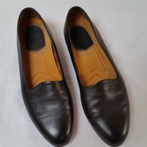 Black Leather Rockport Adalyn Ballet Flats